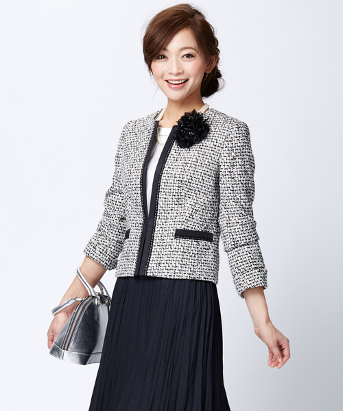 23区（ニジュウサンク）の「ブライトミックスツィードジャケット（ノー