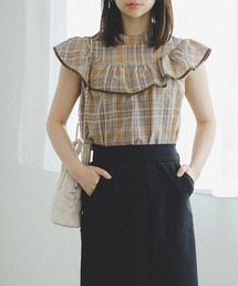 FREE'S MART | フリルヨークチェックノースリブラウス(シャツ/ブラウス)