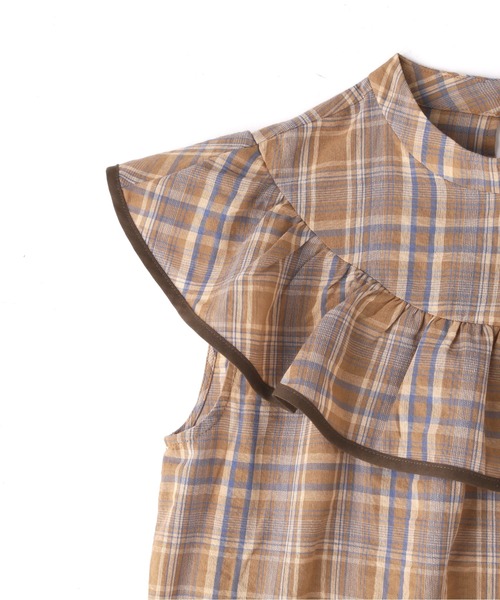 FREE'S MART(フリーズマート)の「フリルヨークチェックノースリブラウス(シャツ/ブラウス・レディース・ホワイト系その他/ベージュ系その他/パープル系その他・FREE)」の8枚目の写真