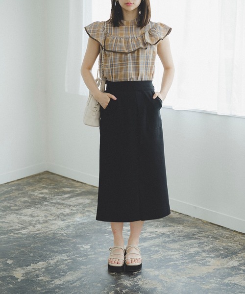 FREE'S MART(フリーズマート)の「フリルヨークチェックノースリブラウス(シャツ/ブラウス・レディース・ホワイト系その他/ベージュ系その他/パープル系その他・FREE)」の16枚目の写真