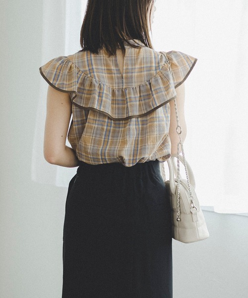 FREE'S MART(フリーズマート)の「フリルヨークチェックノースリブラウス(シャツ/ブラウス・レディース・ホワイト系その他/ベージュ系その他/パープル系その他・FREE)」の18枚目の写真