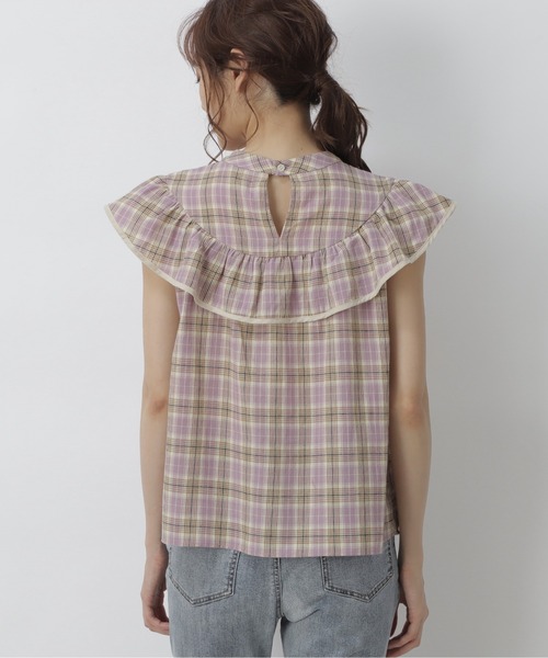 FREE'S MART(フリーズマート)の「フリルヨークチェックノースリブラウス(シャツ/ブラウス・レディース・ホワイト系その他/ベージュ系その他/パープル系その他・FREE)」の21枚目の写真
