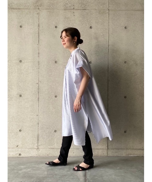 BEARDSLEY（ビアズリー）の「合繊シャツチュニック（ワンピース・レディース・スカイブルー/チャコールグレー・FREE）」の18枚目の写真