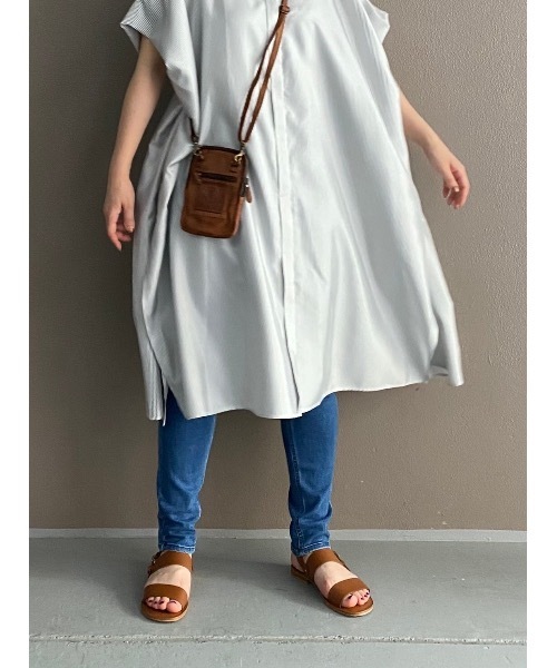 BEARDSLEY（ビアズリー）の「合繊シャツチュニック（ワンピース・レディース・スカイブルー/チャコールグレー・FREE）」の13枚目の写真