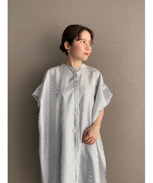 BEARDSLEY（ビアズリー）の「合繊シャツチュニック（ワンピース・レディース・スカイブルー/チャコールグレー・FREE）」の10枚目の写真