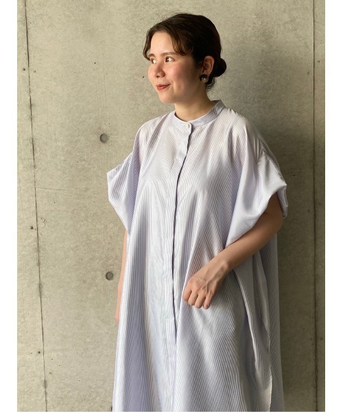 BEARDSLEY（ビアズリー）の「合繊シャツチュニック（ワンピース・レディース・スカイブルー/チャコールグレー・FREE）」の16枚目の写真