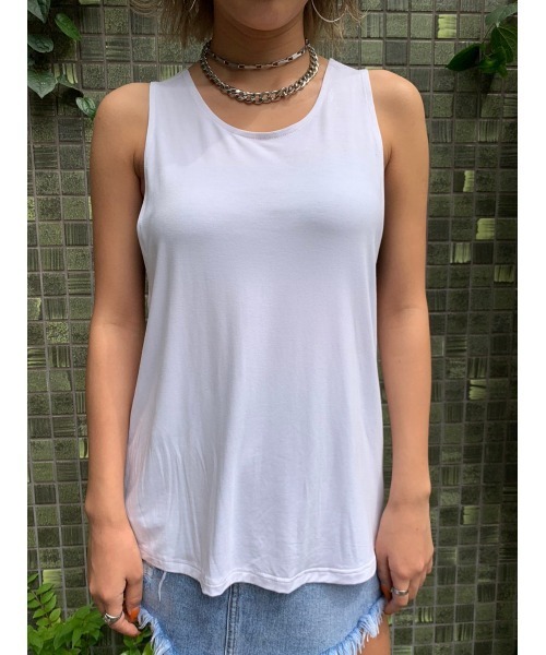 EGOIST（エゴイスト）の「バックドレープタンクトップ（タンクトップ・レディース・ライトブラウン/ブラック/ホワイト・FREE）」の13枚目の写真