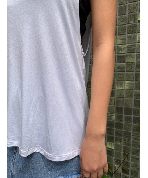 EGOIST（エゴイスト）の「バックドレープタンクトップ（タンクトップ・レディース・ライトブラウン/ブラック/ホワイト・FREE）」の15枚目の写真