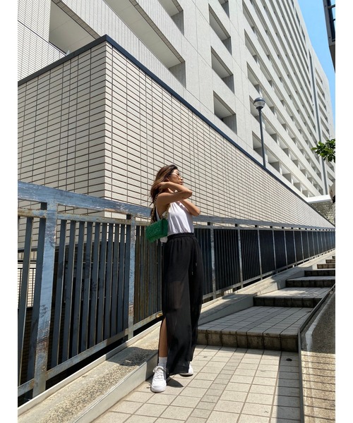 EGOIST（エゴイスト）の「バックドレープタンクトップ（タンクトップ・レディース・ライトブラウン/ブラック/ホワイト・FREE）」の22枚目の写真