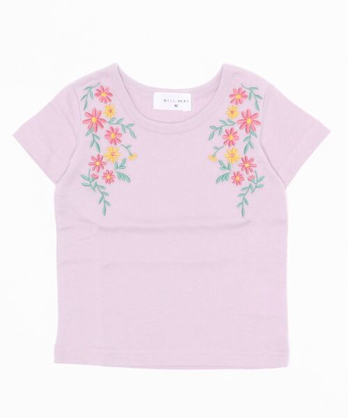 花柄刺繍 ｔシャツ