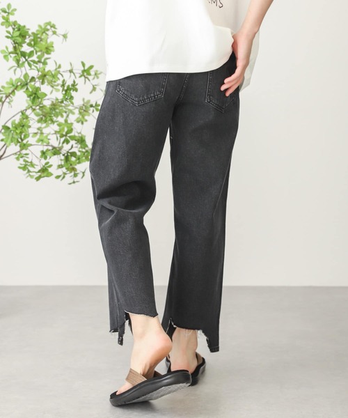 SENSE OF PLACE by URBAN RESEARCH（センスオブプレイスバイアーバンリサーチ）の「『セットアップ対応』ダメージデニムクロップドパンツ（デニムパンツ・メンズ・ブラック/インディゴブルー・MEDIUM/LARGE）」の7枚目の写真