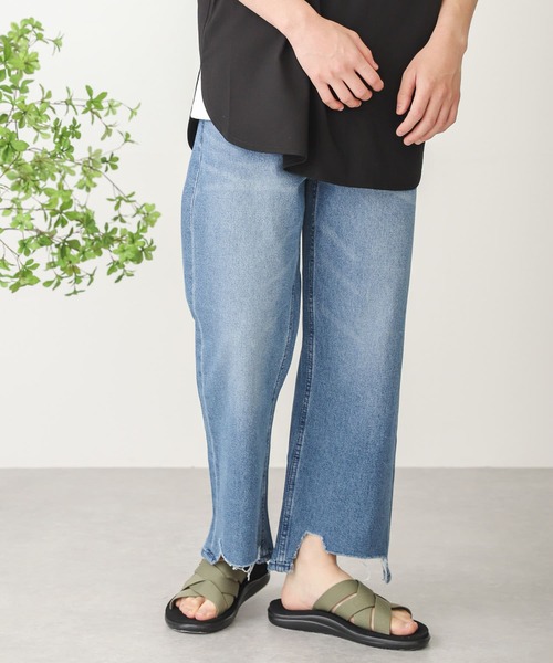 SENSE OF PLACE by URBAN RESEARCH（センスオブプレイスバイアーバンリサーチ）の「『セットアップ対応』ダメージデニムクロップドパンツ（デニムパンツ・メンズ・ブラック/インディゴブルー・MEDIUM/LARGE）」の8枚目の写真