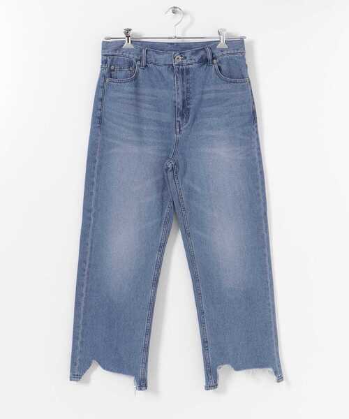 SENSE OF PLACE by URBAN RESEARCH（センスオブプレイスバイアーバンリサーチ）の「『セットアップ対応』ダメージデニムクロップドパンツ（デニムパンツ・メンズ・ブラック/インディゴブルー・MEDIUM/LARGE）」の4枚目の写真