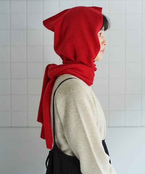 bulle de savon（ビュルデサボン）の「赤ずきん　ストール（ストール/ショール・レディース・ホワイト/ブラウン/レッド/イエロー・FREE）」の5枚目の写真
