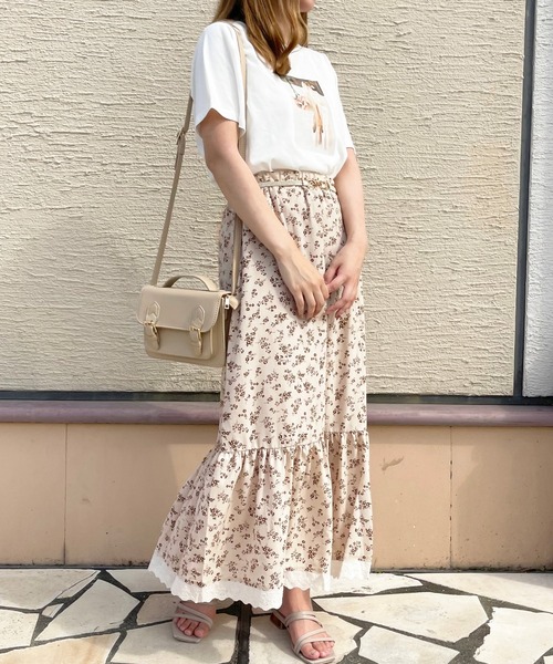 セール】裾レース花柄スカート【ZOZOTOWN限定アイテム】（スカート