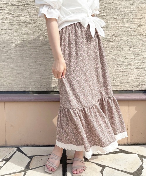 apres jour(アプレジュール)の「裾レース花柄スカート【ZOZOTOWN限定アイテム】(スカート・レディース・ブラック系その他/ベージュ/ピンクベージュ/アイボリー・MEDIUM/SMALL/X-LARGE)」の16枚目の写真