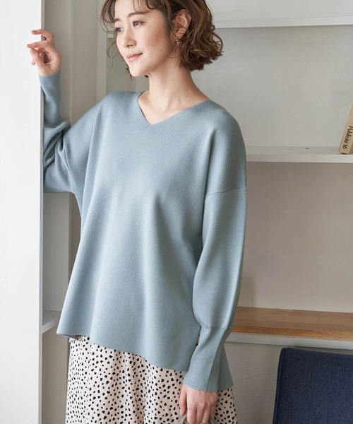 ROPE' PICNIC(ロペピクニック)の「マシュマロニットVネックプルオーバー(ニット/セーター・レディース・ブラック/サックスブルー/ベージュ系その他/ピンク系その他・38)」の1枚目の写真