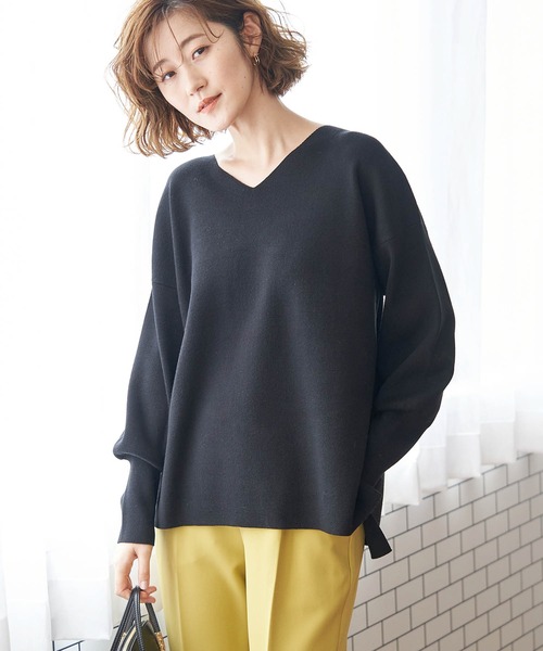 ROPE' PICNIC(ロペピクニック)の「マシュマロニットVネックプルオーバー(ニット/セーター・レディース・ブラック/サックスブルー/ベージュ系その他/ピンク系その他・38)」の18枚目の写真