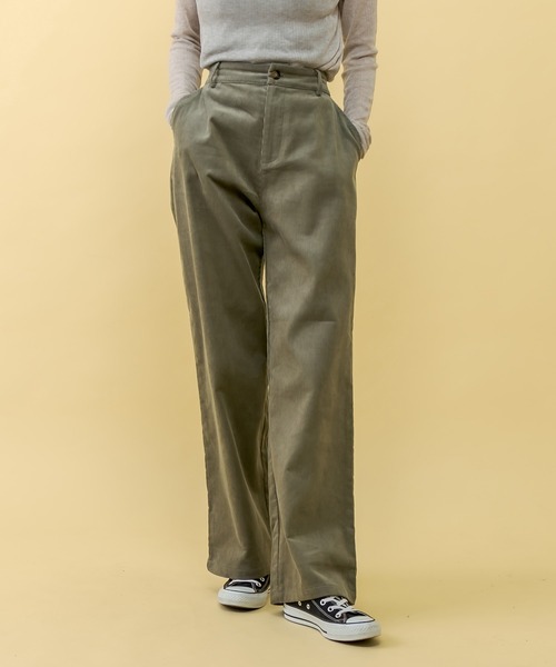 RASVOA（ラスボア）の「【セットアップ着用可】コーデュロイストレートパンツ（その他パンツ・レディース・ブラック/カーキ/アイボリー・FREE）」の3枚目の写真