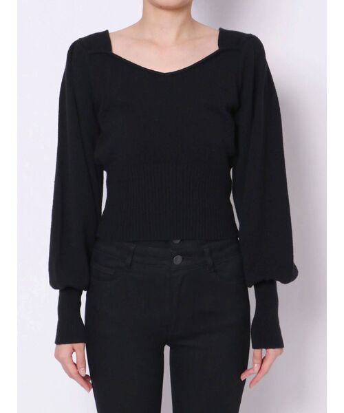 EMODA(エモダ)の「コンパクトパフニット(ニット/セーター・レディース・ブラック/ネイビー/グリーン/アイボリー・FREE)」の15枚目の写真