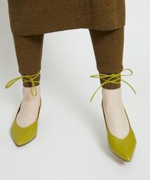 ＜Arrum＞レザー ポインテッドレースアップ シューズ ◆