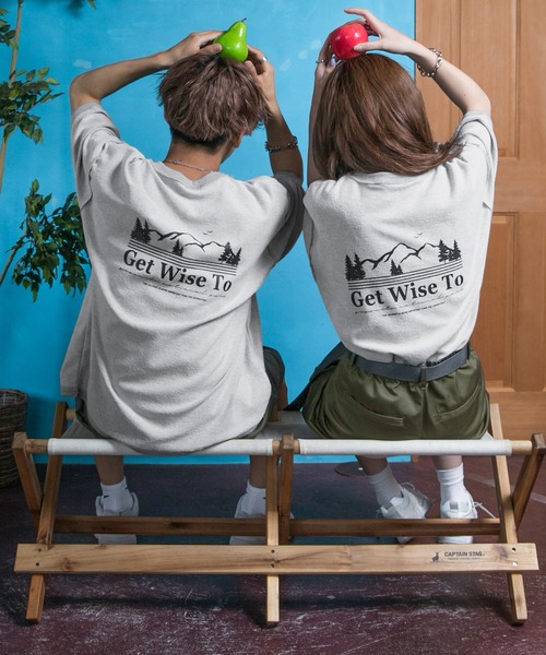 PairPair(ペアペア)の「バックマウンテンプリントTシャツ(ユニセックス)(Tシャツ/カットソー・レディース・スミクロ/オートミール/ネイビー・FREE)」の6枚目の写真