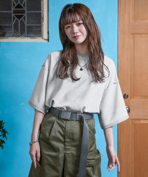 PairPair(ペアペア)の「バックマウンテンプリントTシャツ(ユニセックス)(Tシャツ/カットソー・レディース・スミクロ/オートミール/ネイビー・FREE)」の15枚目の写真