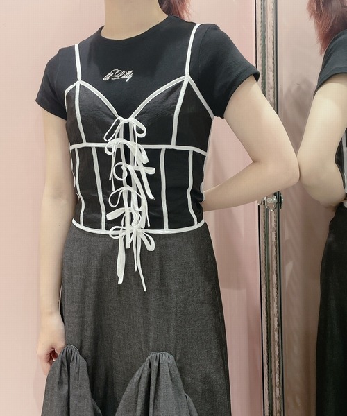 PAIN（ペイン）の「シアーナイロンリボンキャミソール（キャミソール・レディース・ブラック/ピンク/ブルー・FREE）」の6枚目の写真