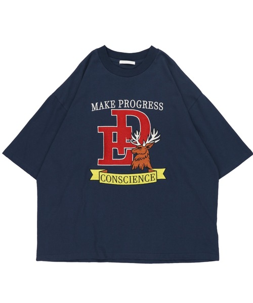 SPINNS（スピンズ）の「【ゆるシルエット】カレッジロゴ刺繍 半袖Tシャツ（Tシャツ/カットソー・レディース・ダークグリーン/ネイビー/オフホワイト/ブルー・ONESIZE）」の15枚目の写真