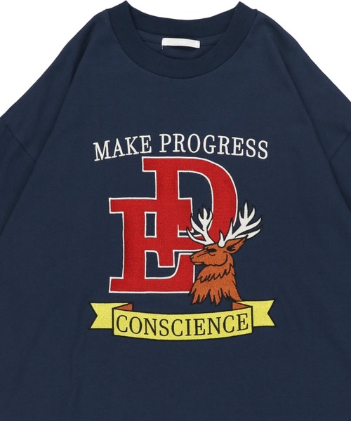 SPINNS（スピンズ）の「【ゆるシルエット】カレッジロゴ刺繍 半袖Tシャツ（Tシャツ/カットソー・レディース・ダークグリーン/ネイビー/オフホワイト/ブルー・ONESIZE）」の17枚目の写真