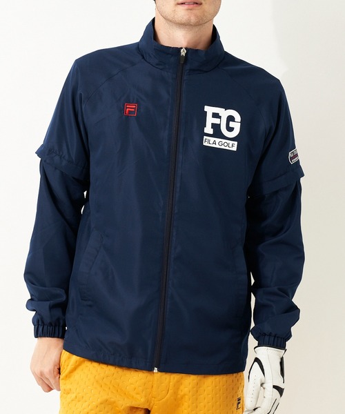 FILA（フィラ）の「【FILA GOLF/フィラゴルフ】ブランドロゴ 袖着脱式 裏メッシュ ブルゾン/撥水加工（ブルゾン・メンズ・ホワイト/ブラック/ネイビー/ブルー・LL/3L/M/L）」の4枚目の写真