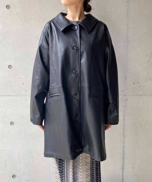 カプリシュレマージュ エコレザーカバーオール ブラック カプリシュレマージュ エコレザーカバーオール ブラック エコレザー