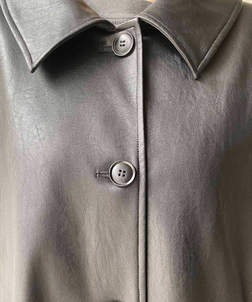 CAPRICIEUX LE'MAGE（カプリシューレマージュ）の「フェイクレザーカバーオール（カバーオール・レディース・ブラック/ライトベージュ・FREE）」の18枚目の写真