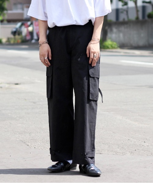 y/m by れぽすけ（イムバイレポスケ）の「ワイドミリタリーパンツ（カーゴパンツ・メンズ・ブラック/カーキ・MEDIUM/LARGE）」の5枚目の写真