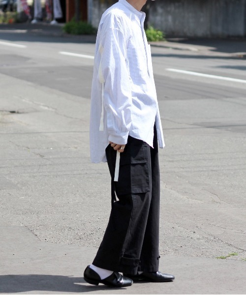 y/m by れぽすけ（イムバイレポスケ）の「ワイドミリタリーパンツ（カーゴパンツ・メンズ・ブラック/カーキ・MEDIUM/LARGE）」の7枚目の写真