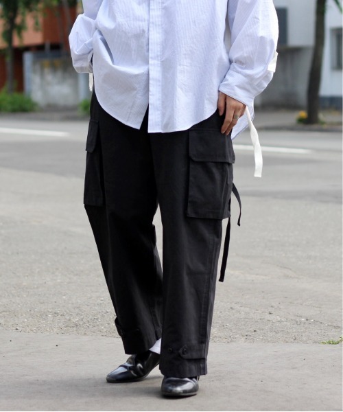 y/m by れぽすけ（イムバイレポスケ）の「ワイドミリタリーパンツ（カーゴパンツ・メンズ・ブラック/カーキ・MEDIUM/LARGE）」の10枚目の写真
