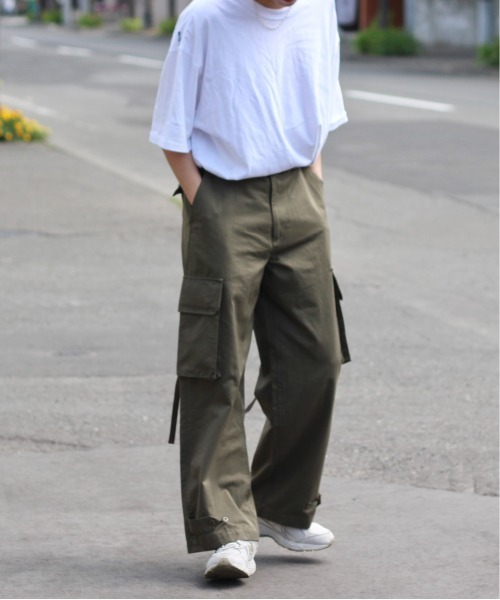 y/m by れぽすけ（イムバイレポスケ）の「ワイドミリタリーパンツ（カーゴパンツ・メンズ・ブラック/カーキ・MEDIUM/LARGE）」の12枚目の写真