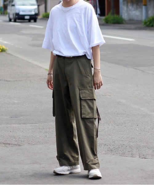y/m by れぽすけ（イムバイレポスケ）の「ワイドミリタリーパンツ（カーゴパンツ・メンズ・ブラック/カーキ・MEDIUM/LARGE）」の13枚目の写真