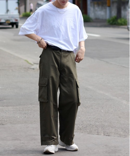 y/m by れぽすけ（イムバイレポスケ）の「ワイドミリタリーパンツ（カーゴパンツ・メンズ・ブラック/カーキ・MEDIUM/LARGE）」の14枚目の写真