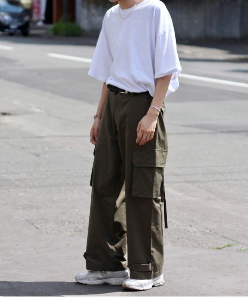 y/m by れぽすけ（イムバイレポスケ）の「ワイドミリタリーパンツ（カーゴパンツ・メンズ・ブラック/カーキ・MEDIUM/LARGE）」の17枚目の写真
