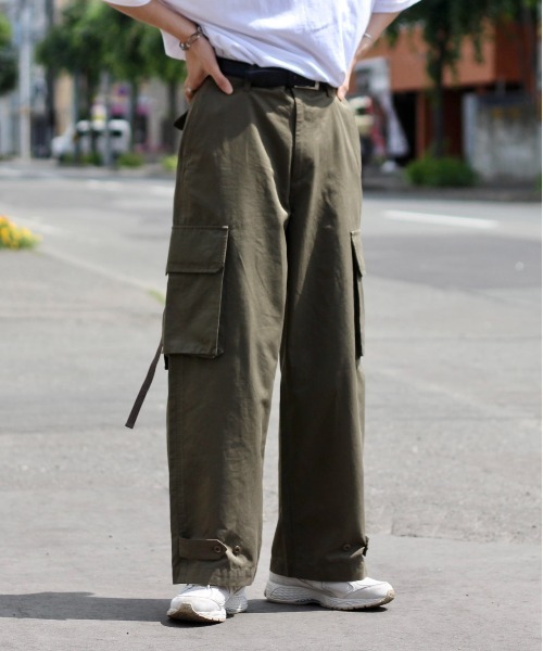 y/m by れぽすけ（イムバイレポスケ）の「ワイドミリタリーパンツ（カーゴパンツ・メンズ・ブラック/カーキ・MEDIUM/LARGE）」の19枚目の写真