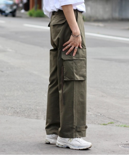 y/m by れぽすけ（イムバイレポスケ）の「ワイドミリタリーパンツ（カーゴパンツ・メンズ・ブラック/カーキ・MEDIUM/LARGE）」の21枚目の写真