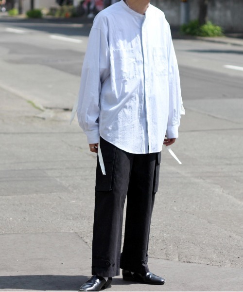 y/m by れぽすけ（イムバイレポスケ）の「ワイドミリタリーパンツ（カーゴパンツ・メンズ・ブラック/カーキ・MEDIUM/LARGE）」の3枚目の写真