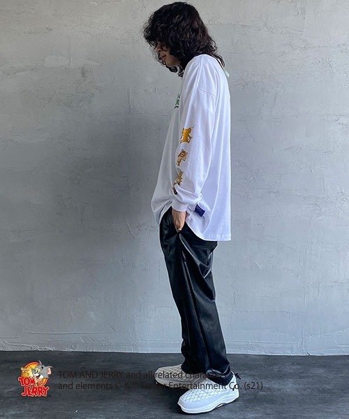 B ONE SOUL（ビーワンソウル）の「【WEB限定】[SEQUENCE BY B-ONE-SOUL/シークエンス] トムとジェリー ファニーアートスリーブプリントロンT（Tシャツ/カットソー・レディース・ホワイト/ブラック/ダークグリーン・M/L/XL）」の14枚目の写真