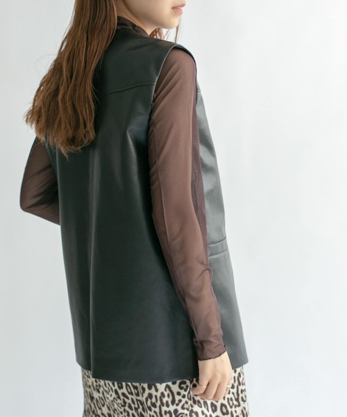 KBF（ケイビーエフ）の「チェッカープリントシアーカットソー（Tシャツ/カットソー・レディース・ベージュ/ブラウン/ブラウン系その他/ブルー系その他・ONE）」の6枚目の写真