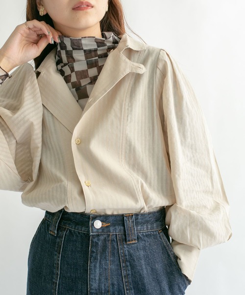 KBF（ケイビーエフ）の「チェッカープリントシアーカットソー（Tシャツ/カットソー・レディース・ベージュ/ブラウン/ブラウン系その他/ブルー系その他・ONE）」の13枚目の写真