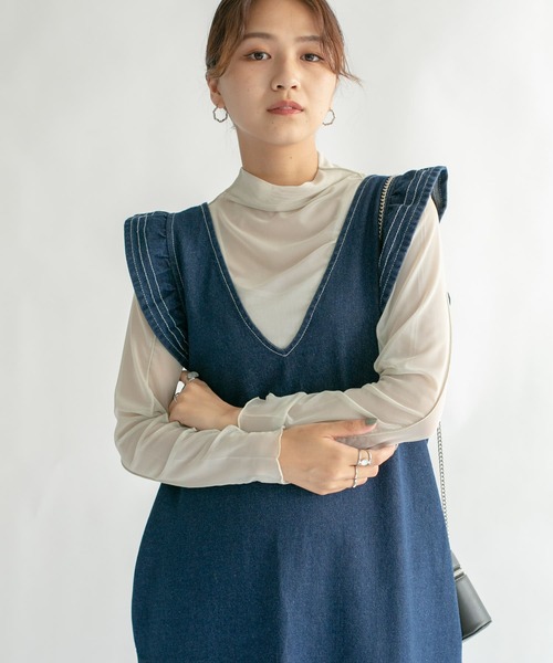 KBF（ケイビーエフ）の「チェッカープリントシアーカットソー（Tシャツ/カットソー・レディース・ベージュ/ブラウン/ブラウン系その他/ブルー系その他・ONE）」の17枚目の写真