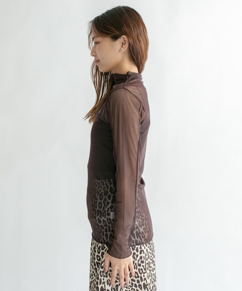 KBF（ケイビーエフ）の「チェッカープリントシアーカットソー（Tシャツ/カットソー・レディース・ベージュ/ブラウン/ブラウン系その他/ブルー系その他・ONE）」の22枚目の写真