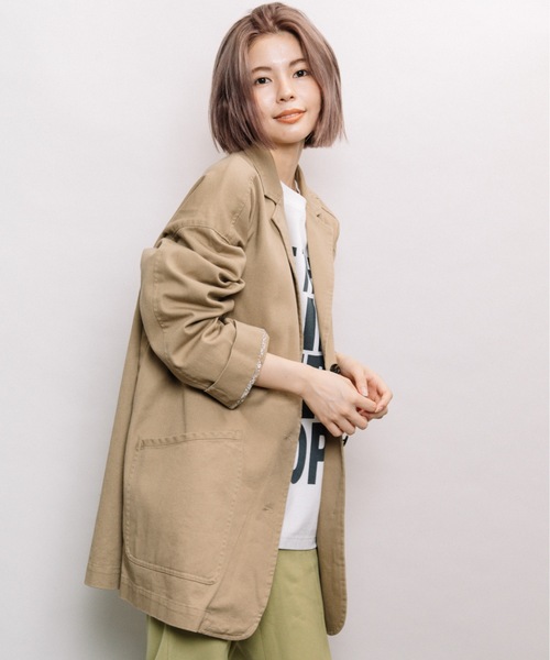 refinedworks（リファインドワークス）の「テーラードジャケット（テーラードジャケット・レディース・ブラック/ベージュ/カーキ・FREE）」の2枚目の写真