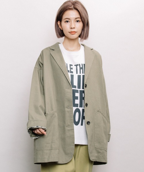 refinedworks（リファインドワークス）の「テーラードジャケット（テーラードジャケット・レディース・ブラック/ベージュ/カーキ・FREE）」の3枚目の写真